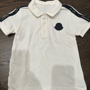 Moncler kids white and black polo